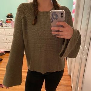 Fall Green Knit Sweater